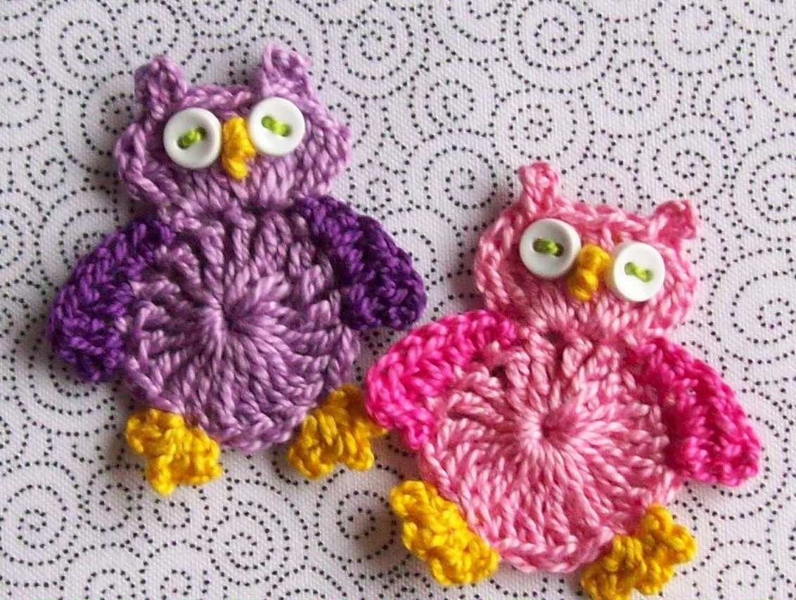 for crochet wings owl pattern free LittleMargie Appliques on by Etsy Crochet Owl