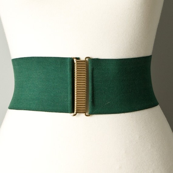 vintage WIDE elastic green belt