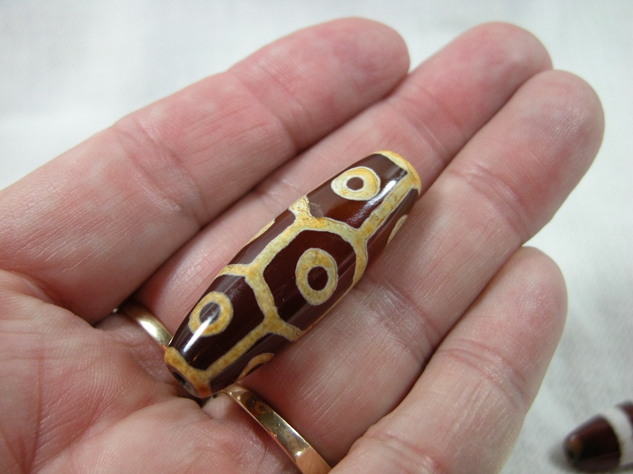 Dzi Bead Red Agate 9 EYES Dzi bead Mysterious by spiritbearbeads