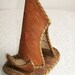Vintage Souvenir Birch Bark Canoe Tipi Cabin Home Decor