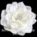 Pale Ivory Tahitian Gardenia Bridal Hair Flower Clip with Rhinestone Center with PRIORITY s/h within US