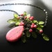 Wire Wrapped Cherry Blossom Necklace on Gunmetal Chain