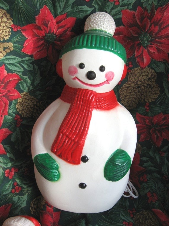 vintage blow mold illuminated snowman christmas decoration vintage blow mold illuminated snowman christmas decoration