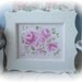 Shabby COTTAGE Chic White Framed Hand Painted PINK Roses ECS cst