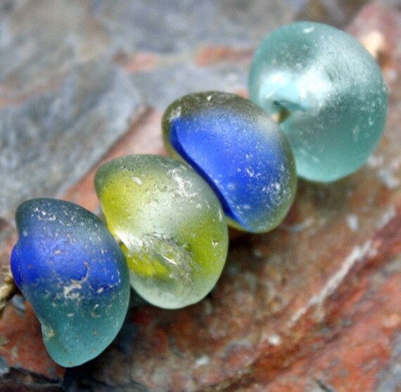 Drilled Sea Glass Half Marbles