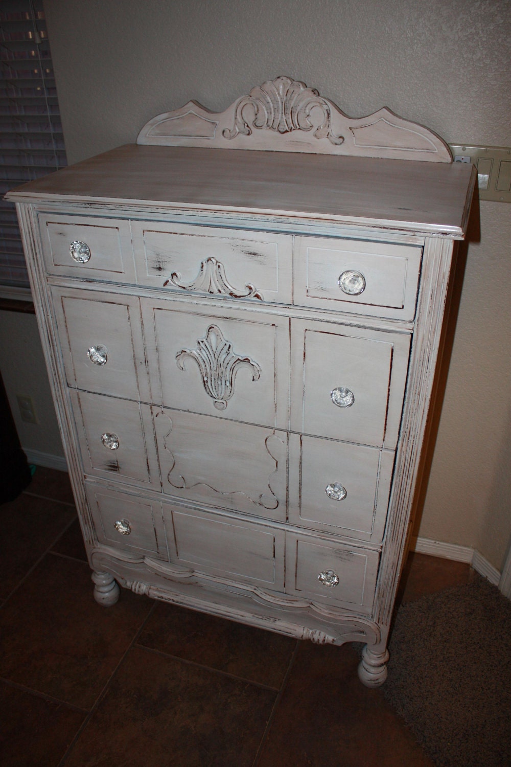 Antique painted cottage shabby chic dresser by OopsieDaisyDesigns