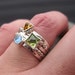 Spring Fever Skinny Ring Stack . citrine, peridot and swiss blue topaz . set of 5 sterling silver stacking rings . READY TO SHIP in size 8