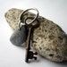 Sterling Key Ring Beach Stone Vintage Key - Castle Rock