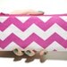 Pink Chevron Long Zipper Pouch