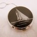Finger Chain Compact - Art Deco Sailboat - Black and Silver