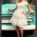 Vintage White WEDDING DRESS Short 1950s LACE Tulle Retro DIY