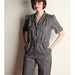 Vintage Gray Pants Romper Anchor Heart Sailor 80s Jumpsuit Tweed