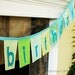 Happy Birthday Fabric Banner in Turquoise and Lime