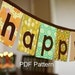 PATTERN Happy Birthday Fabric Banner PDF format