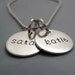 Personalized Name Necklace - Hand Stamped Jewelry - Mom Necklace - Two Charm Necklace