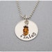 Personalized Name Charm Necklace, Hand Stamped Jewelry with Birthstone - Mommy Necklace