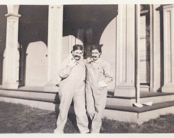 vintage photo 1912 Women Cross Dress w Mustaches