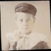 vintage photo Little Boy Blue Cap Ruffled Shirt 1899 gem miniature