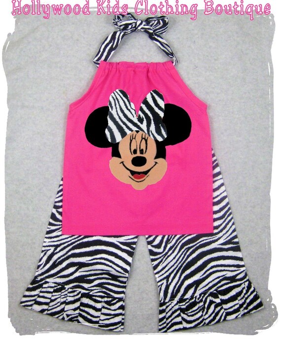 Custom Boutique Girl Clothes Zebra Minnie Mouse Pillowcase Top