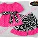 Custom Boutique Clothing Pink Peasant Dress Top Black Swirls Ruffle Pant Outfit Set 3 6 9 12 18 24 month size 2T 2 3T 3 4T 4 5T 5 6 7 8