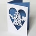To The Moon and Back Papercut Valentines Wedding or Anniversary Greeting Card - White Red or Black