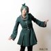 SALE Goblin Hood Frock Coat - Green and Bright Stripes