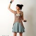 Swallowtail Sleeveless Steampunk Jacket - Light brown, numbers and chains, sz S-M