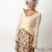 Ivory white Wrap Shrug - Long sleeved - cream white Jersey and lace - Transformable
