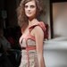 Pink Dress Accessory, puffed sleeves - Pink body harness with skirt lifter - sz S