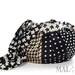 Black and white purse - handbag in golden, white, black patchwork - flowers and stars - OOAK