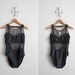 1980s vintage illusion black mesh swimsuit