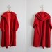 final sale / 1930s vintage red velvet hooded coat