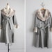 1970s vintage gray fur trimmed princess coat