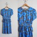 final sale item / vintage silk floral peplum dress