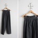 vintage pinstripe ruffle waist wool trousers