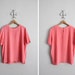 vintage coral silk oversized blouse