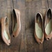 vintage tan woven leather peep toes / size 8