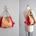 vintage XL leather & canvas Unisa tote
