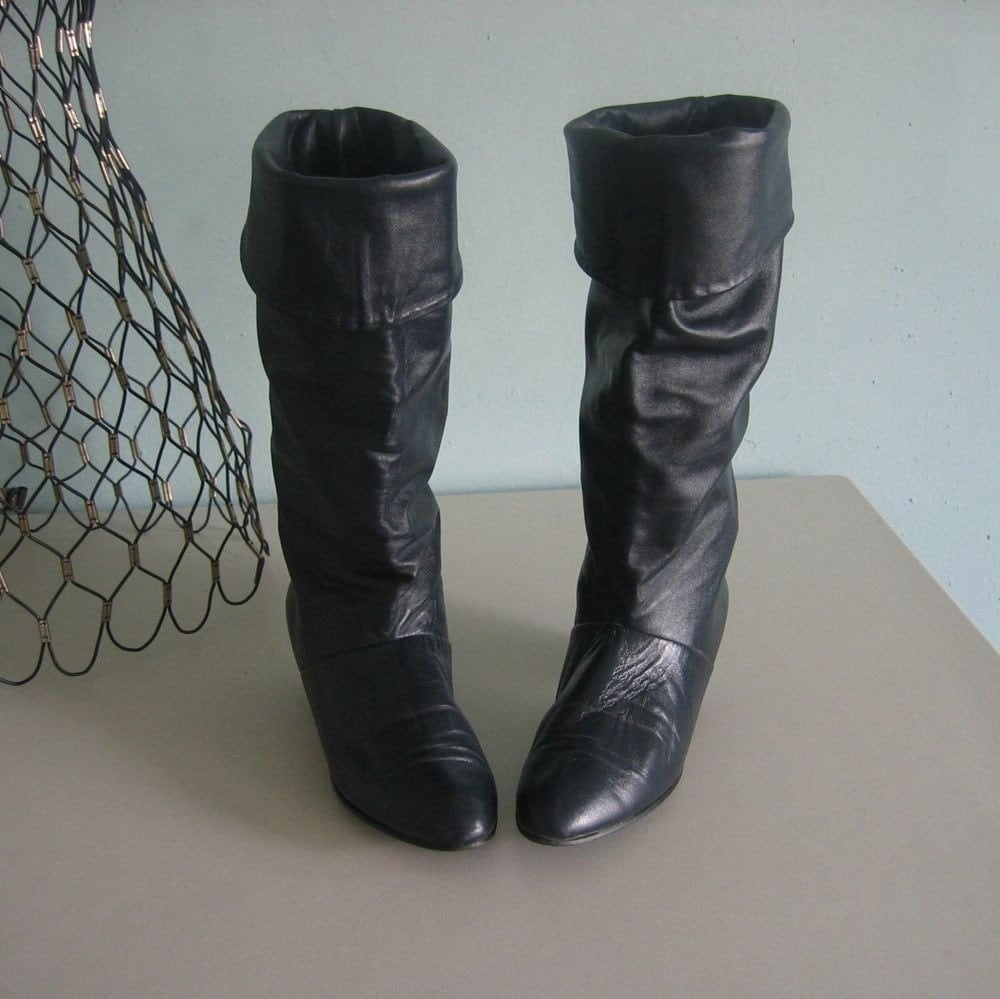womens navy blue riding boots