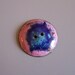 Blue/Pink Marbled Vitreous Glass Enamel Button