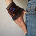 Ilex Opaca ... Freeform Crochet Cuff - Flowers - Cardinal Red Burgundy Black Green Indigo