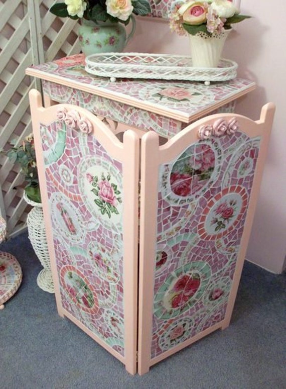 Such a Pretty Pink Rose Mosaic Fireplace Screen