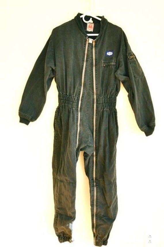 Double zipper boilersuit parachute onepiece vintage gray