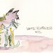 Original drawing, The White Cat, ooak, cat, watercolour, Vang paper
