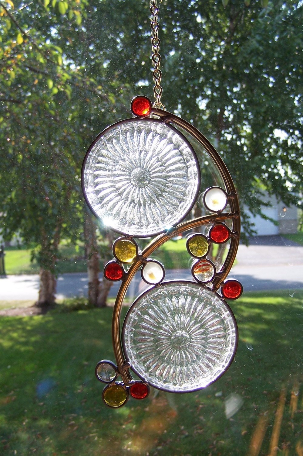 Stained Glass Suncatcher With Upcycled By Sawtoothstainedglass