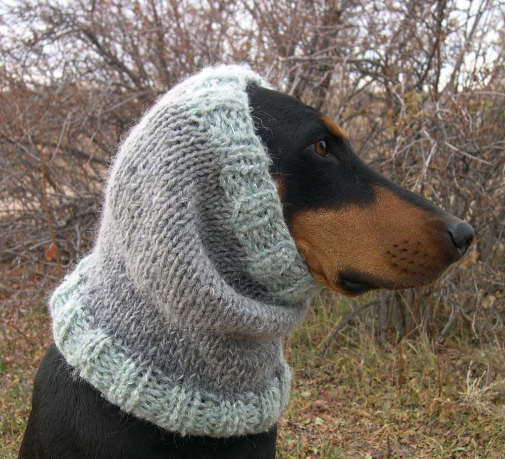 2 Hand knitted Snoods for dobermangirl11
