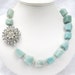 Roxanne Necklace, Vintage Rhinestone and Amazonite