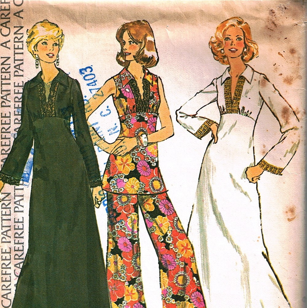 empire pattern waist dress by Pattern Bohemian Maxi McCall's gremlygirl Dress 4296 Vintage