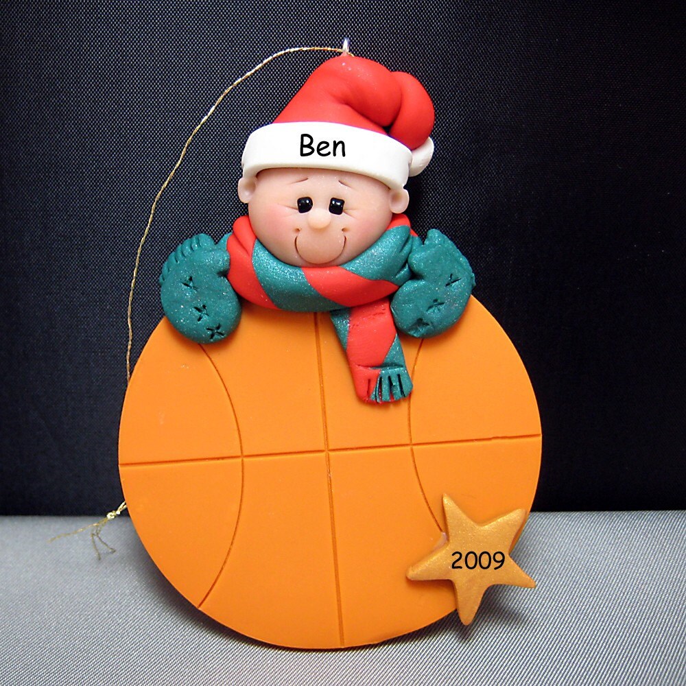 Basketball player polymer clay Ornament personalized