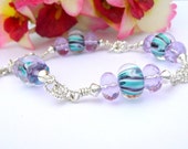 Ice Blue Bracelet With A Hint Of Lavender